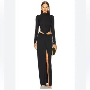 Cult Gaia Keri Dress Black Maxi cutout jersey slinky gown NWT Revolve $898 M